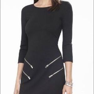Black Express Double Zip Sheath Dress